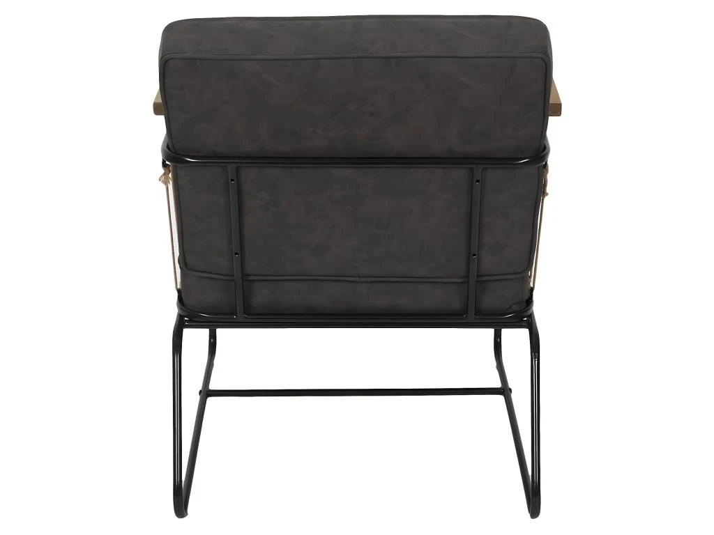 LUCAS - Fauteuil Simili Marron Foncé 7 LUCAS - Fauteuil Simili Marron Foncé – Image 5