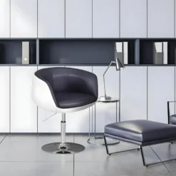 BOWL - Fauteuil Pivotant Simili Bicolore -Promos Fauteora Magasin fauteuil 10198143