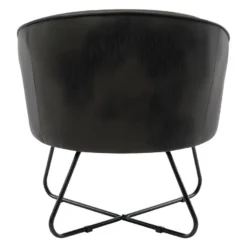 JONAS - Fauteuil Design Tissu Gris Anthracite Pieds Métal Noir -Promos Fauteora Magasin fauteuil 10232445