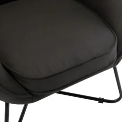 JONAS - Fauteuil Design Tissu Gris Anthracite Pieds Métal Noir -Promos Fauteora Magasin fauteuil 10232447