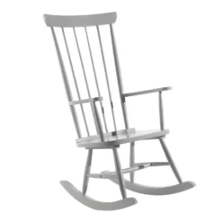 JESSIE - Chaise à Bascule En Bois Massif Laqué Gris