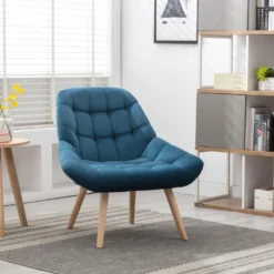 Fauteuil En Velours Bleu Canard LUOSTO -Promos Fauteora Magasin fauteuil 10593263