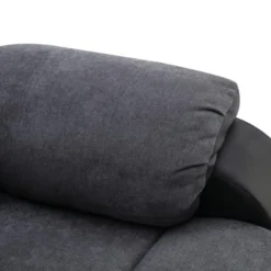 Fauteuil Relax En Microfibre Et Simili Gris Et Noir BRODY -Promos Fauteora Magasin fauteuil 10678283