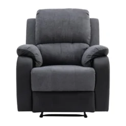 Fauteuil Relax En Microfibre Et Simili Gris Et Noir BRODY -Promos Fauteora Magasin fauteuil 10678293
