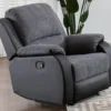 Fauteuil Relax En Microfibre Et Simili Gris Et Noir BRODY -Promos Fauteora Magasin fauteuil 10678659