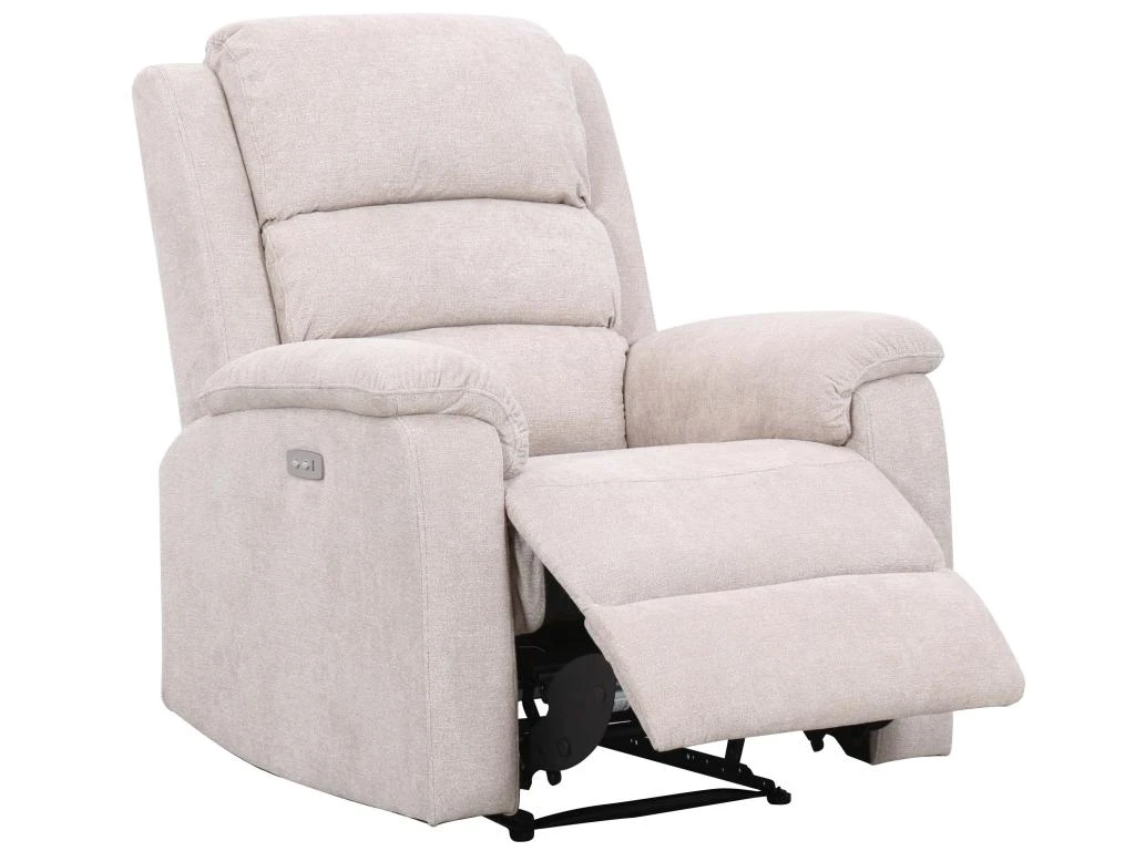 Fauteuil Relax électrique En Tissu Beige NEVERS 4 Fauteuil Relax électrique En Tissu Beige NEVERS – Image 3