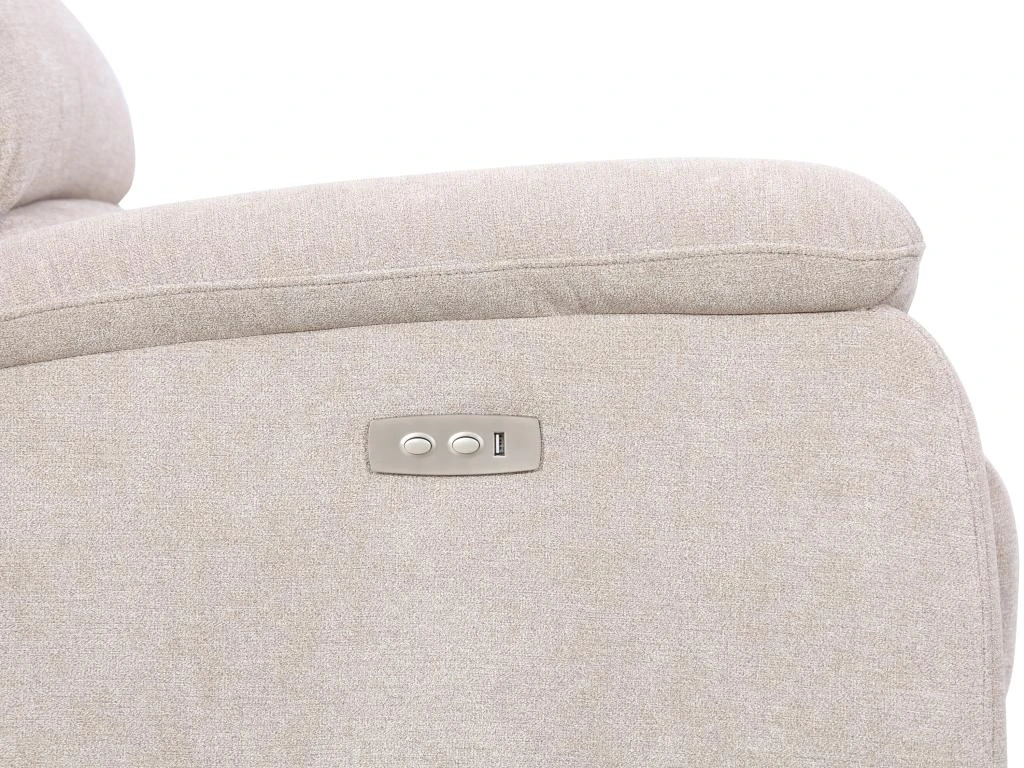 Fauteuil Relax électrique En Tissu Beige NEVERS 7 Fauteuil Relax électrique En Tissu Beige NEVERS – Image 6