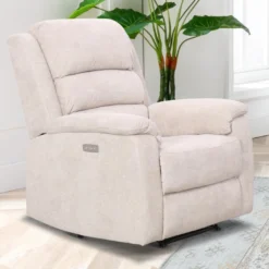 Fauteuil Relax électrique En Tissu Beige NEVERS