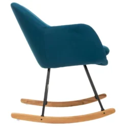 Fauteuil à Bascule Rocking-chair En Tissu Bleu Canard -Promos Fauteora Magasin fauteuil 10757423