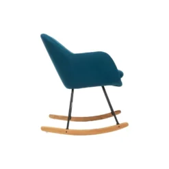Fauteuil à Bascule Rocking-chair En Tissu Bleu Canard -Promos Fauteora Magasin fauteuil 10757427