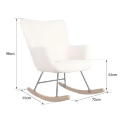 Fauteuil à Bascule En Tissu Bouclette écru KAIRA - HAPPY GARDEN -Promos Fauteora Magasin fauteuil 10779831