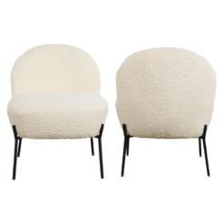 Fauteuil En Tissu Bouclette écru HELMI - HAPPY GARDEN -Promos Fauteora Magasin fauteuil 10781109