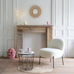 Fauteuil En Tissu Bouclette écru HELMI - HAPPY GARDEN -Promos Fauteora Magasin fauteuil 10781113