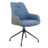 Fauteuil Rotatif Tissu Bleu Chiné Et Simili Gris - ELLA 1 Fauteuil Rotatif Tissu Bleu Chiné Et Simili Gris - ELLA -Promos Fauteora Magasin fauteuil 10838421