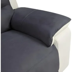 Fauteuil Relaxation En Tissu Gris Et Simili Blanc électrique - ROSARIO -Promos Fauteora Magasin fauteuil 10880335