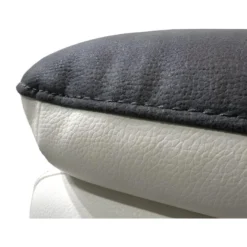 Fauteuil Relaxation En Tissu Gris Et Simili Blanc électrique - ROSARIO -Promos Fauteora Magasin fauteuil 10880337