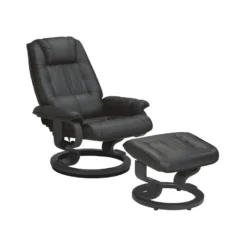Fauteuil De Relaxation Cuir Noir - EXCELLY N°1
