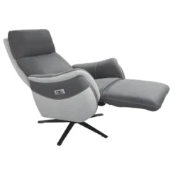 Fauteuil Pivotant Relax électrique Gris - PLICY -Promos Fauteora Magasin fauteuil 11122375