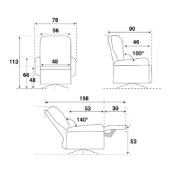 Fauteuil Pivotant Relax électrique Gris - PLICY -Promos Fauteora Magasin fauteuil 11122379