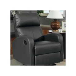 Fauteuil Relax Simili Cuir Noir - PISTOL -Promos Fauteora Magasin fauteuil 11122425