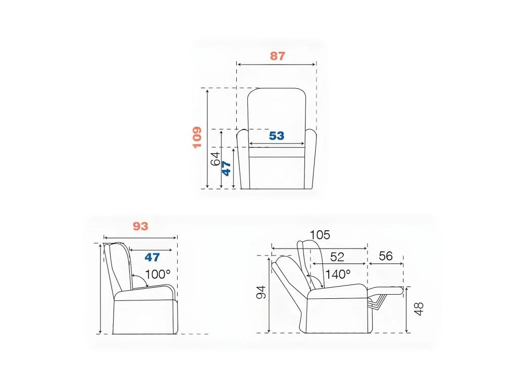 Fauteuil Relax Electrique Tissu Gris Perle - RUSSIA 4 Fauteuil Relax Electrique Tissu Gris Perle - RUSSIA – Image 2