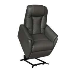 Fauteuil Relax Releveur Cuir Brun Taupe - JEANINE -Promos Fauteora Magasin fauteuil 11123749
