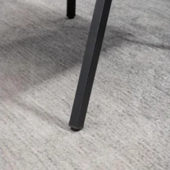 Fauteuil Lounge Style Néo-rétro Structure Acier Noir Accoudoirs Bois Hévéa Revêtement Tissu Aspect Lin Gris -Promos Fauteora Magasin fauteuil 11254825