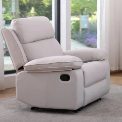 Fauteuil Relax En Tissu Beige LANA -Promos Fauteora Magasin fauteuil 11344947