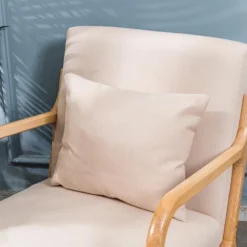 Rocking Chair En Bois Massif Et Tissu Beige -Promos Fauteora Magasin fauteuil 12215919