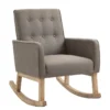 Fauteuil à Bascule Rocking Chair Design Moderne Dossier Capitonné En Tissu Pieds En Bois Tissu Taupe FAL101539 -Promos Fauteora Magasin fauteuil 12443941