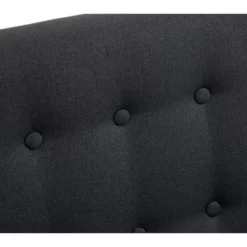 Fauteuil à Bascule Rocking Chair Design Moderne Dossier Capitonné En Tissu Pieds En Bois Tissu Noir FAL101541 -Promos Fauteora Magasin fauteuil 12443965