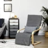 Fauteuil Style Nordique - Repose-pied Réglable - Déhoussable - Bois De Bouleau Tissu Gris -Promos Fauteora Magasin fauteuil 12462091
