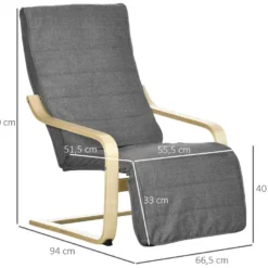 Fauteuil Style Nordique - Repose-pied Réglable - Déhoussable - Bois De Bouleau Tissu Gris 9 Fauteuil Style Nordique - Repose-pied Réglable - Déhoussable - Bois De Bouleau Tissu Gris -Promos Fauteora Magasin fauteuil 12462095