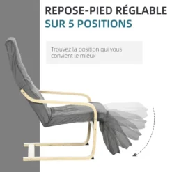 Fauteuil Style Nordique - Repose-pied Réglable - Déhoussable - Bois De Bouleau Tissu Gris 10 Fauteuil Style Nordique - Repose-pied Réglable - Déhoussable - Bois De Bouleau Tissu Gris -Promos Fauteora Magasin fauteuil 12462097