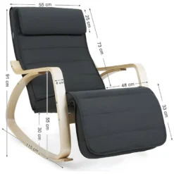Fauteuil à Bascule Avec Accoudoirs Et Repose-pieds 5 Positions - L55 X H91 Cm -Promos Fauteora Magasin fauteuil 12561713