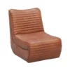 Fauteuil Bas En Cuir De Buffle Marron
