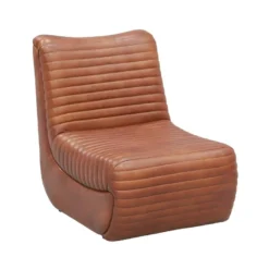 Fauteuil Bas En Cuir De Buffle Marron