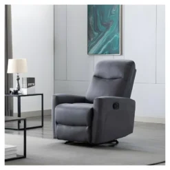Fauteuil Relax Manuel - Tissu Gris - L 82 X P 97 X H 98 Cm - JESS -Promos Fauteora Magasin fauteuil 12969643