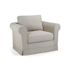 ROY Fauteuil Tissu Beige - L 92 X P 84 X H 81 Cm