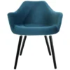 Chaise Anssen En Velours Bleu Canard -Promos Fauteora Magasin fauteuil 13007309