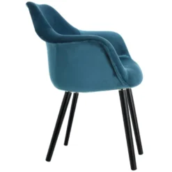 Chaise Anssen En Velours Bleu Canard -Promos Fauteora Magasin fauteuil 13007315