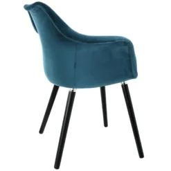 Chaise Anssen En Velours Bleu Canard -Promos Fauteora Magasin fauteuil 13007317