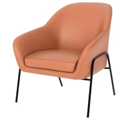 Fauteuil Terracotta Aubin En Cuir Synthétique