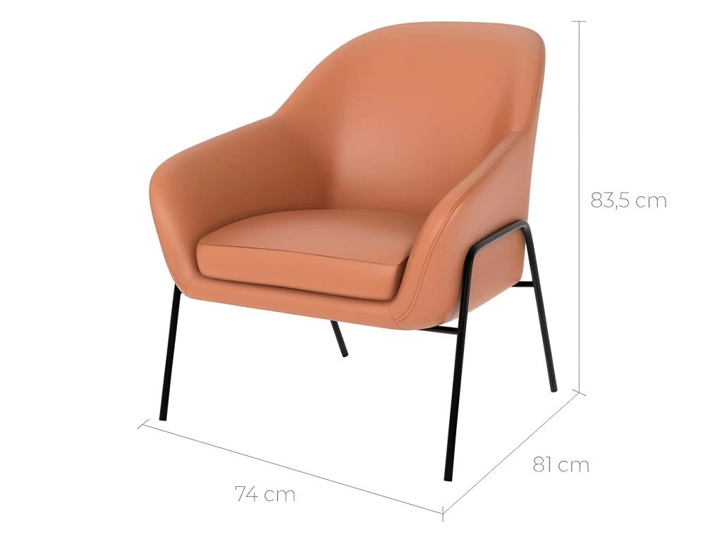 Fauteuil Terracotta Aubin En Cuir Synthétique 5 Fauteuil Terracotta Aubin En Cuir Synthétique – Image 3