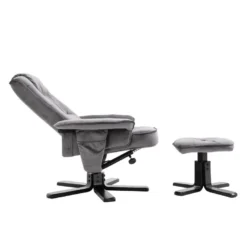 Fauteuil De Relaxation CHARLES Avec Repose-pieds Pouf Siège Pivotant Dossier Inclinable Assise Rembourrée Relax, En Velours Gris 10 Fauteuil De Relaxation CHARLES Avec Repose-pieds Pouf Siège Pivotant Dossier Inclinable Assise Rembourrée Relax, En Velours Gris -Promos Fauteora Magasin fauteuil 13048837