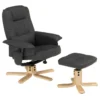 Fauteuil De Relaxation CHARLY Avec Repose-pieds Pouf Siège Pivotant Dossier Inclinable Assise Rembourrée Relax, En Synthétique Gris -Promos Fauteora Magasin fauteuil 13048861