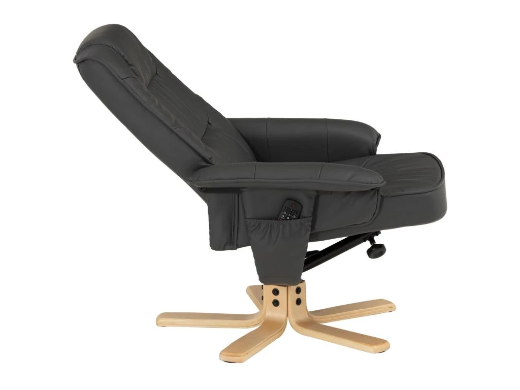 Fauteuil De Relaxation CHARLY Avec Repose-pieds Pouf Siège Pivotant Dossier Inclinable Assise Rembourrée Relax, En Synthétique Gris 6 Fauteuil De Relaxation CHARLY Avec Repose-pieds Pouf Siège Pivotant Dossier Inclinable Assise Rembourrée Relax, En Synthétique Gris – Image 4