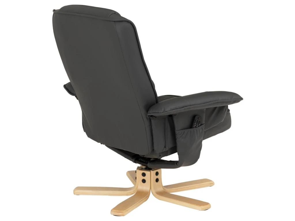 Fauteuil De Relaxation CHARLY Avec Repose-pieds Pouf Siège Pivotant Dossier Inclinable Assise Rembourrée Relax, En Synthétique Gris 7 Fauteuil De Relaxation CHARLY Avec Repose-pieds Pouf Siège Pivotant Dossier Inclinable Assise Rembourrée Relax, En Synthétique Gris – Image 5