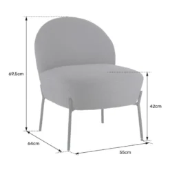 Fauteuil En Tissu Boucle Gris HELMI - HAPPY GARDEN -Promos Fauteora Magasin fauteuil 13082989