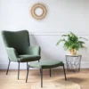 Fauteuil En Tissu Boucle Vert Kaki Avec Repose-pieds EIRA - HAPPY GARDEN -Promos Fauteora Magasin fauteuil 13083001